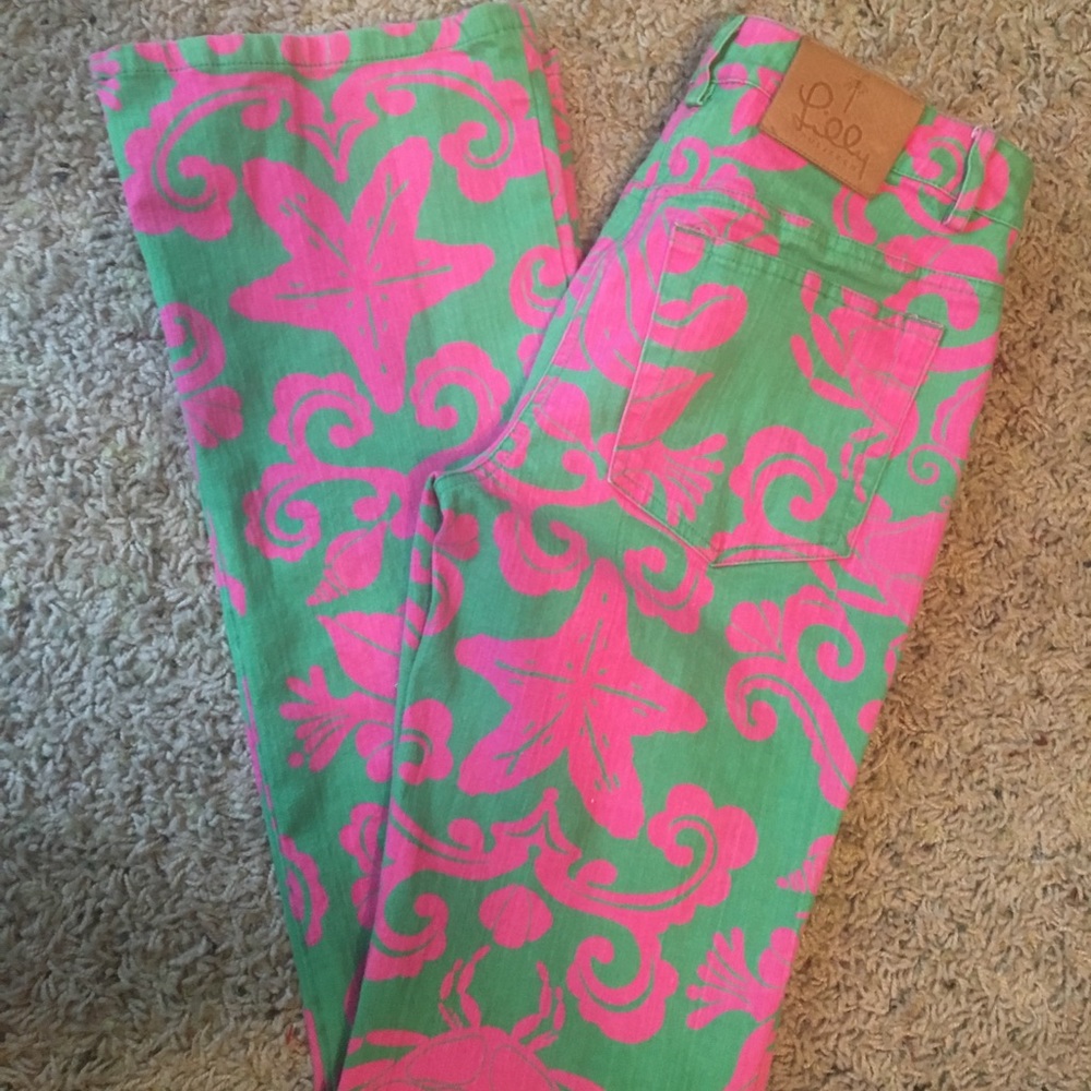🏝 Lily Pulitzer 🏝 Green & Pink Pants